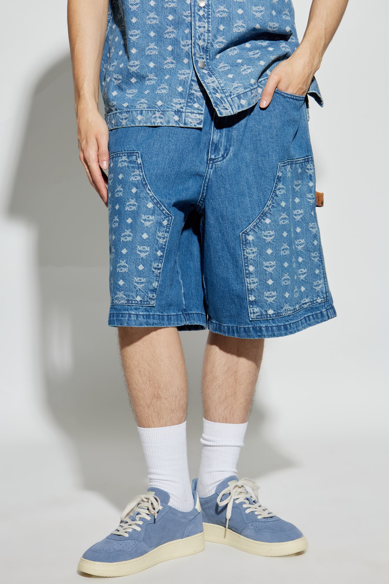 MCM Denim shorts with monogram | Men's Clothing | Vitkac
